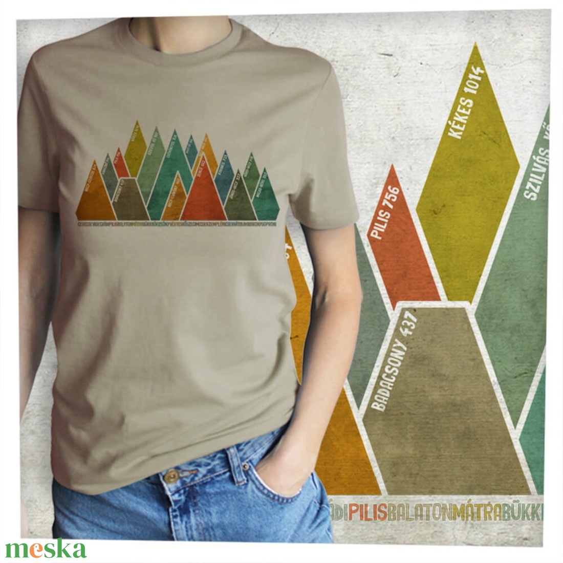 15 hegycsúcs - Magyar hegységek -  Prémium bio női póló - ruha & divat - női ruha - póló, felső - Meska.hu