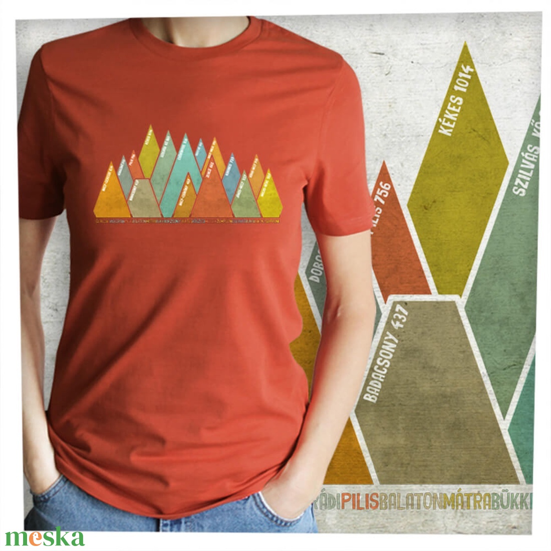 15 hegycsúcs - Magyar hegységek -  Prémium bio női póló - ruha & divat - női ruha - póló, felső - Meska.hu