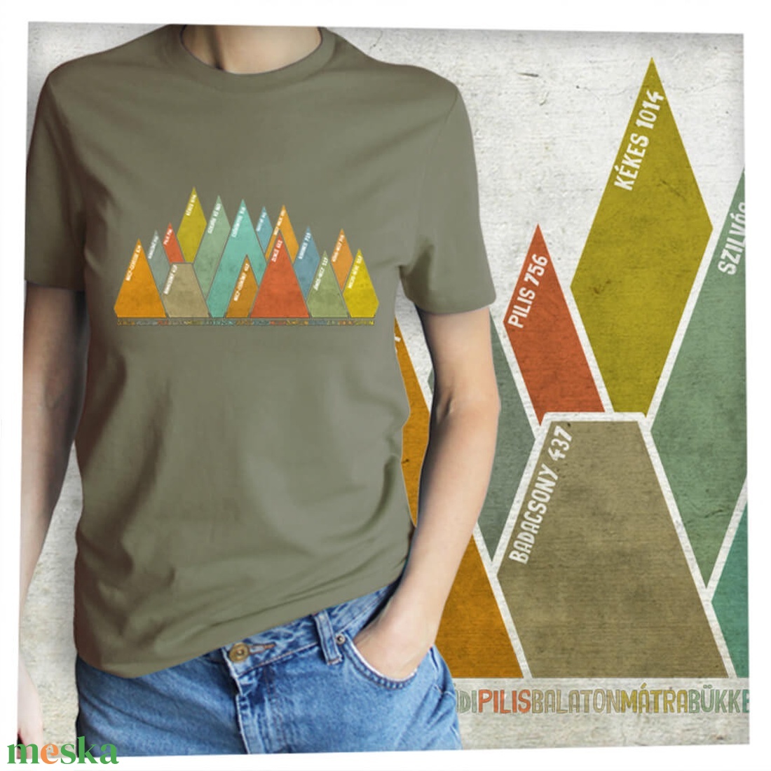 15 hegycsúcs - Magyar hegységek -  Prémium bio női póló - ruha & divat - női ruha - póló, felső - Meska.hu