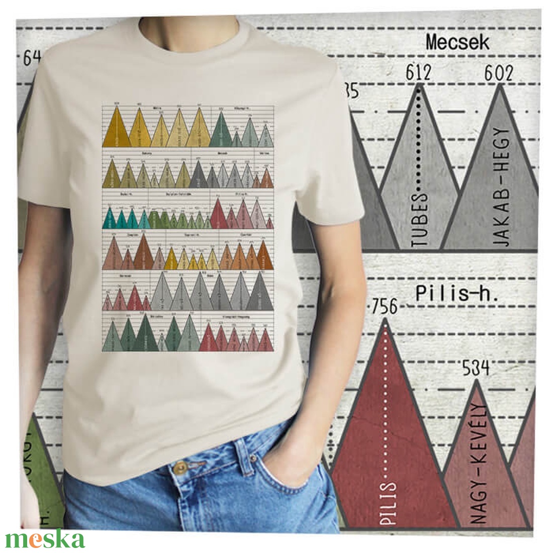 73 hegycsúcs - Magyar hegységek - Prémium bio női póló - ruha & divat - női ruha - póló, felső - Meska.hu