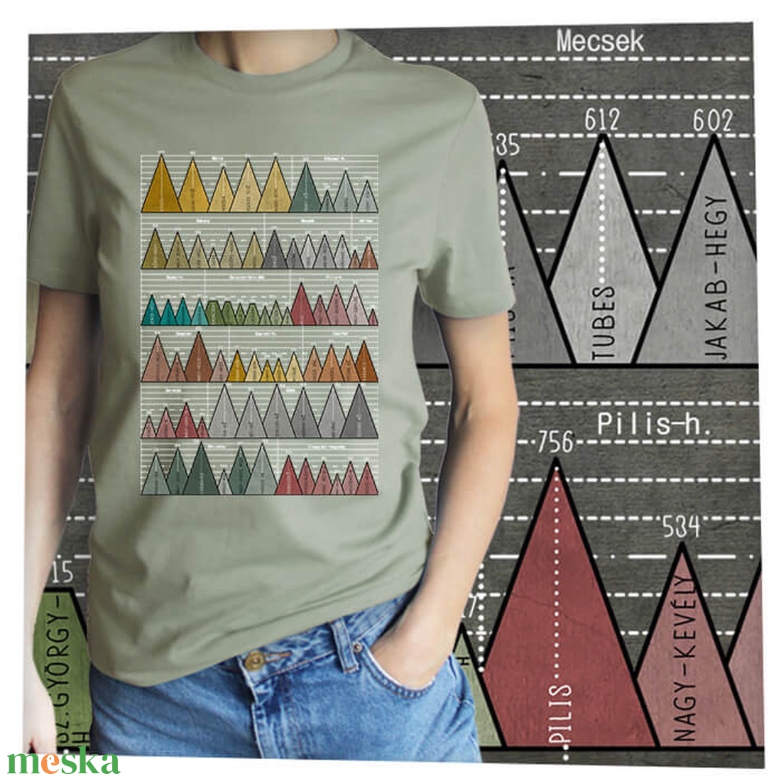 73 hegycsúcs - Magyar hegységek - Prémium bio női póló - ruha & divat - női ruha - póló, felső - Meska.hu