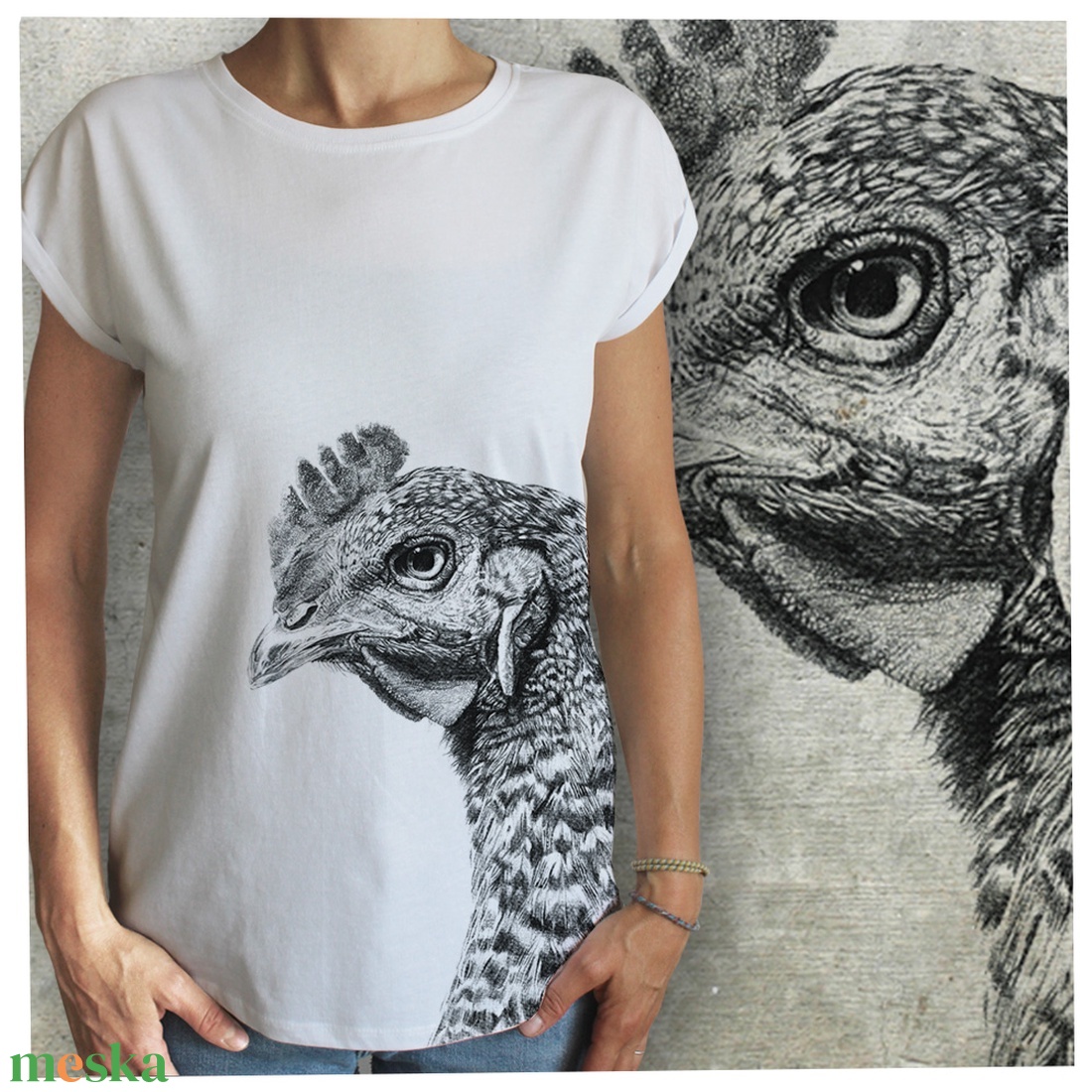 Csirke - Baász - Lezser női póló - ruha & divat - női ruha - póló, felső - Meska.hu