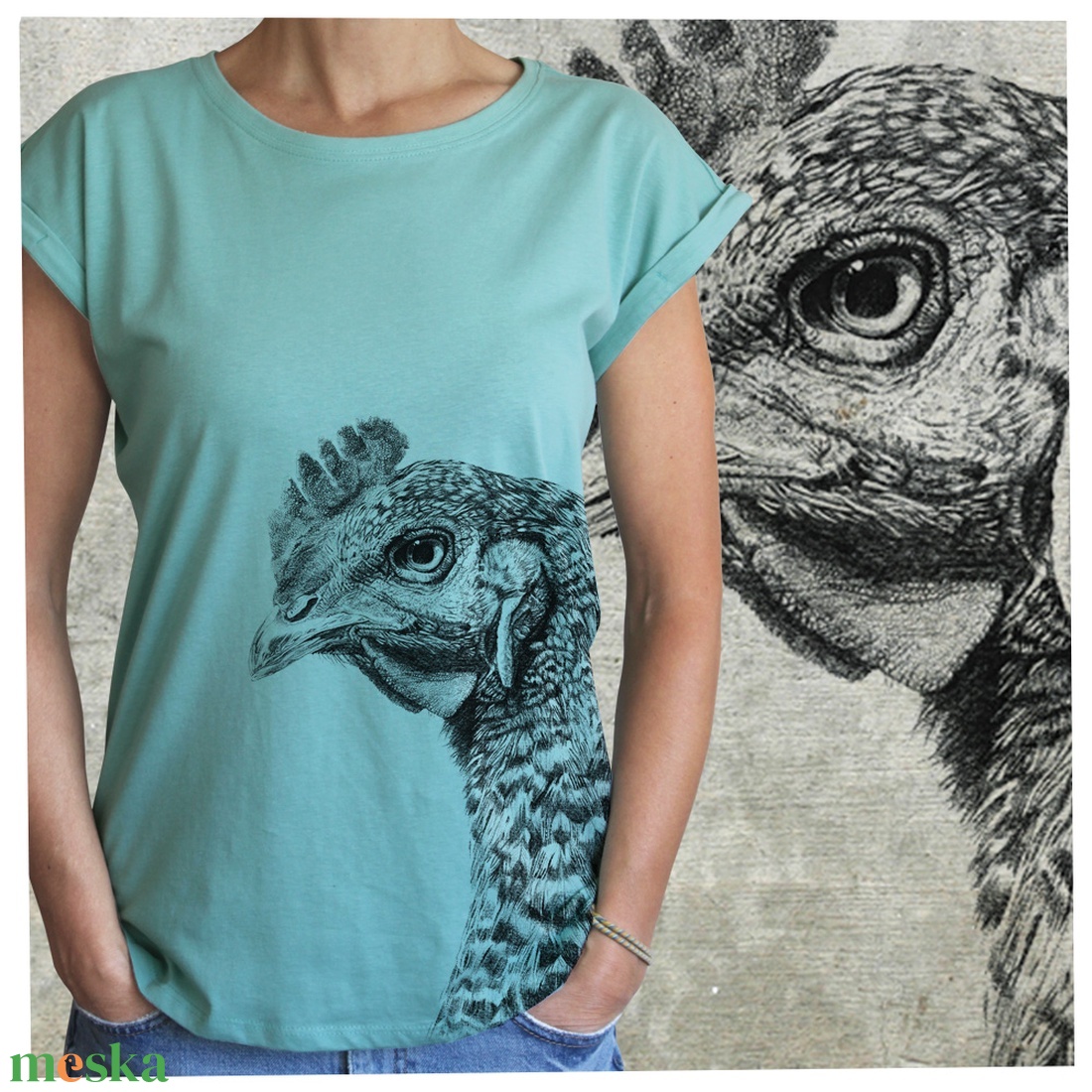 Csirke - Baász - Lezser női póló - ruha & divat - női ruha - póló, felső - Meska.hu