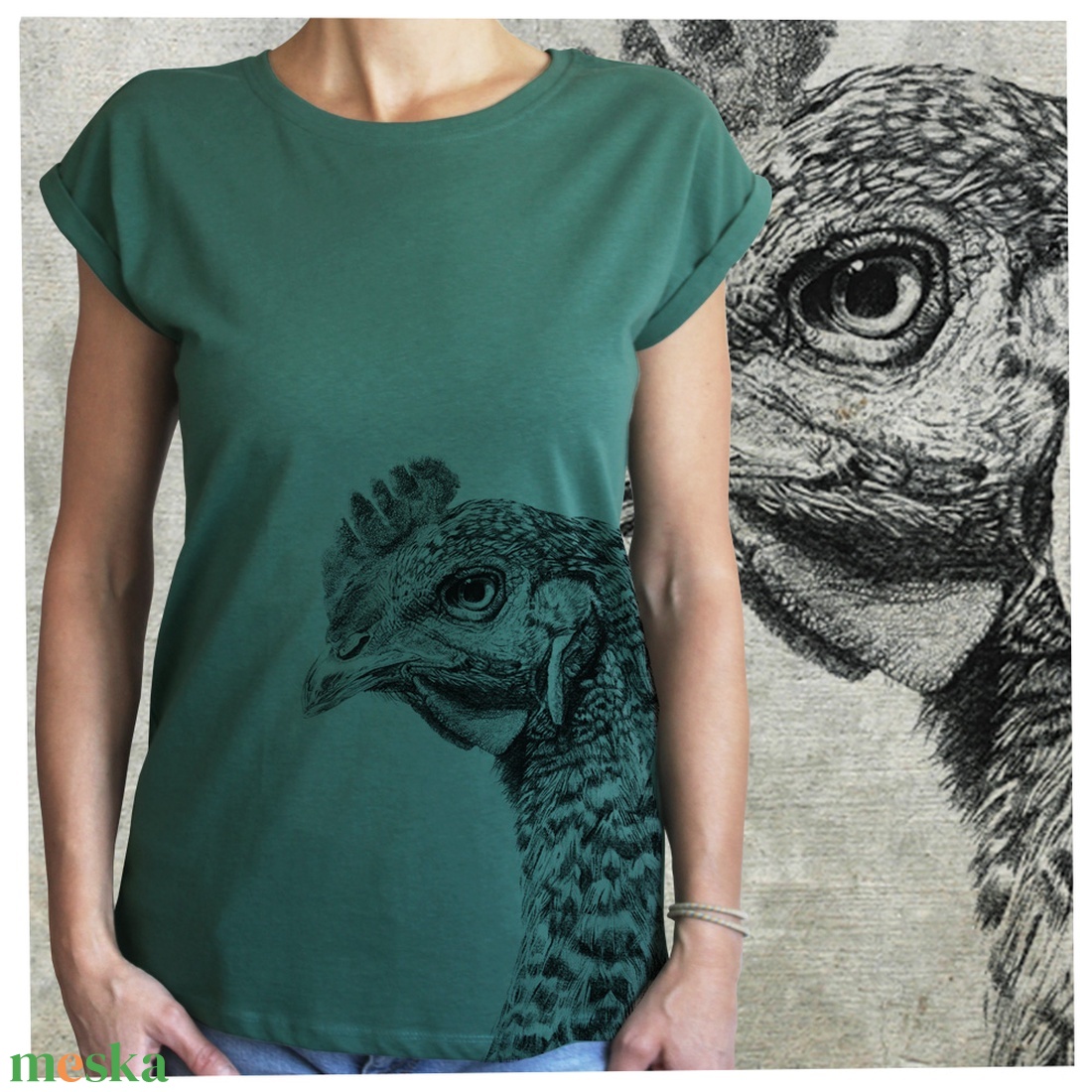 Csirke - Baász - Lezser női póló - ruha & divat - női ruha - póló, felső - Meska.hu