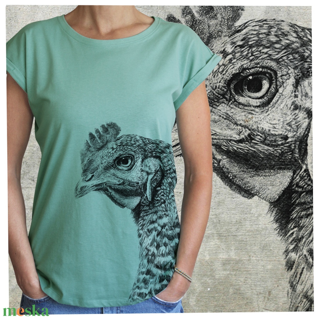 Csirke - Baász - Lezser női póló - ruha & divat - női ruha - póló, felső - Meska.hu