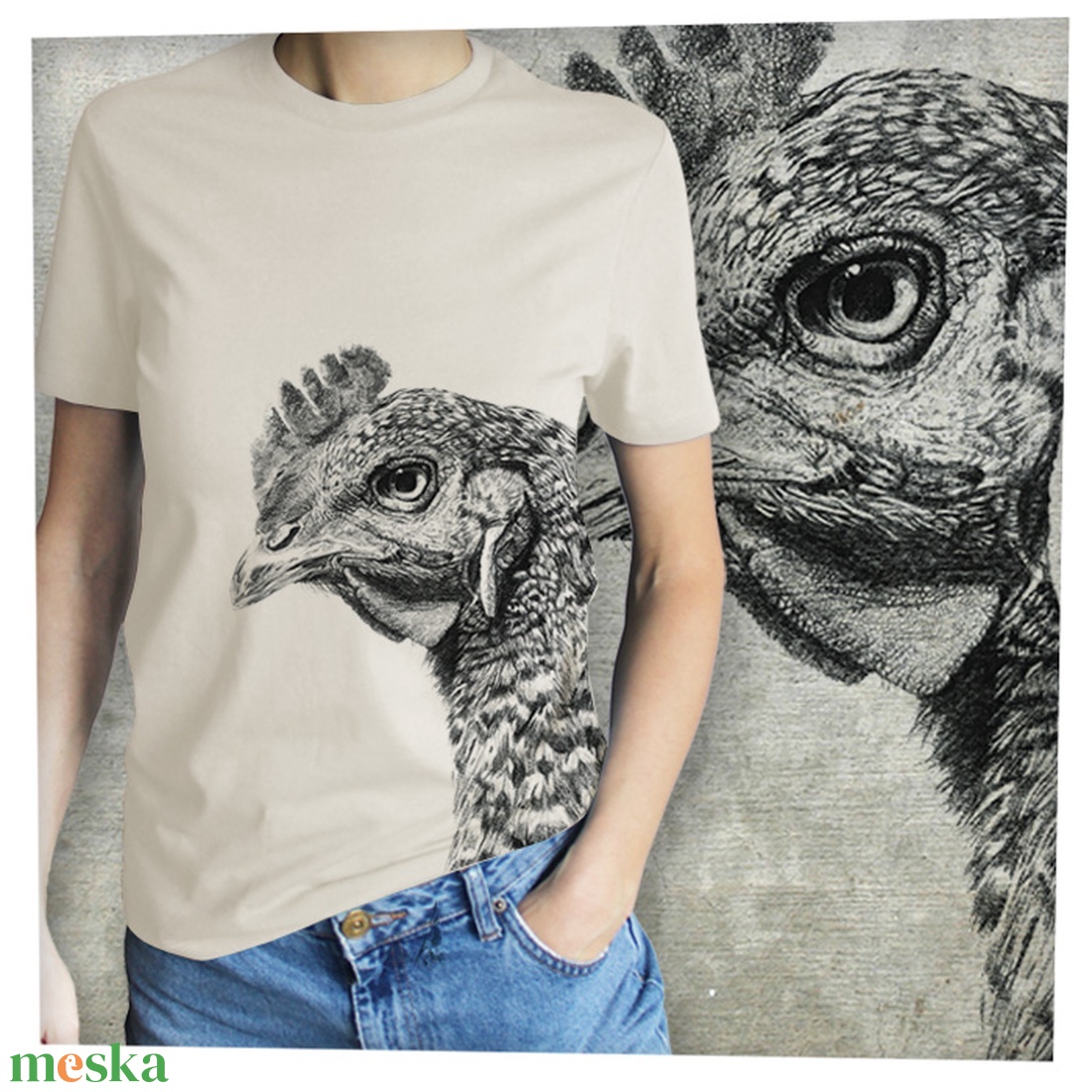 Csirke - Baász - Prémium bio női póló - ruha & divat - női ruha - póló, felső - Meska.hu