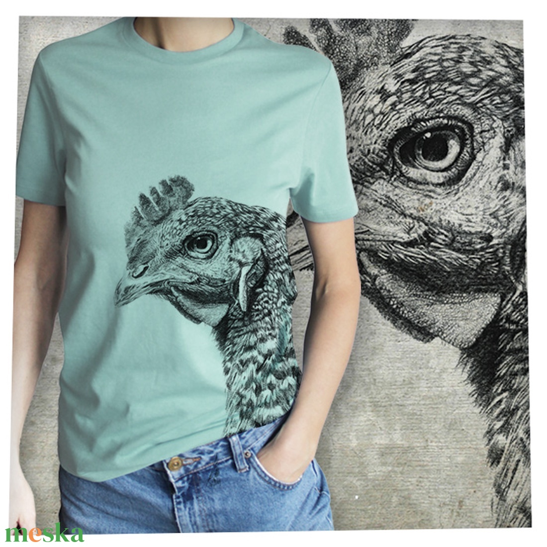 Csirke - Baász - Prémium bio női póló - ruha & divat - női ruha - póló, felső - Meska.hu