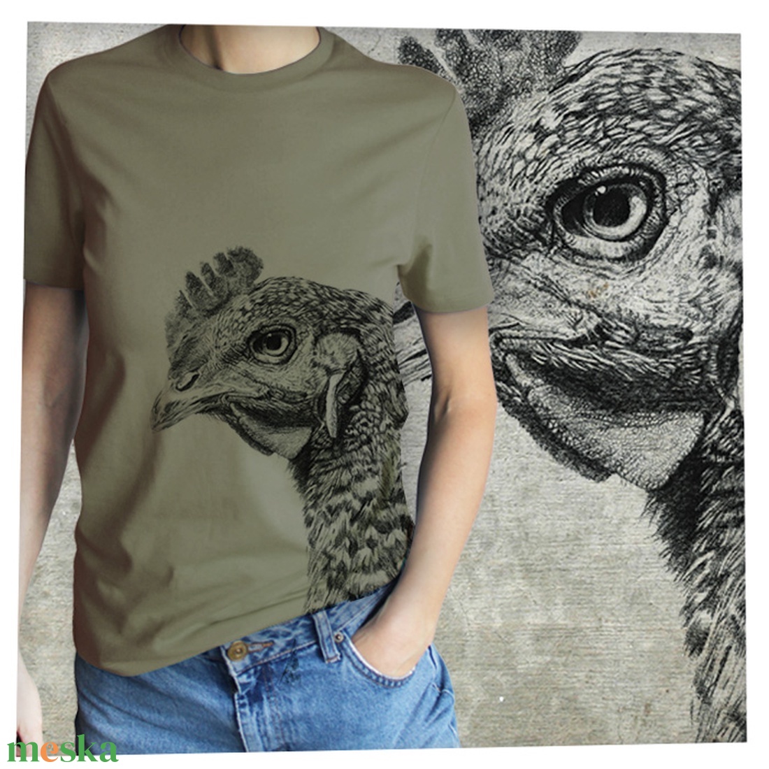 Csirke - Baász - Prémium bio női póló - ruha & divat - női ruha - póló, felső - Meska.hu