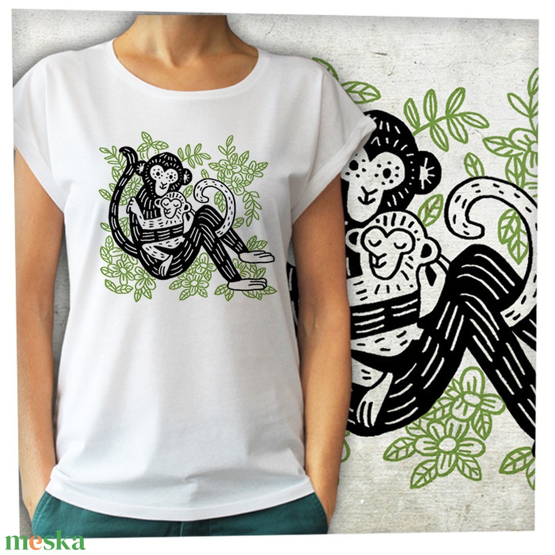 Majomszeretet - Lezser női póló - ruha & divat - női ruha - póló, felső - Meska.hu