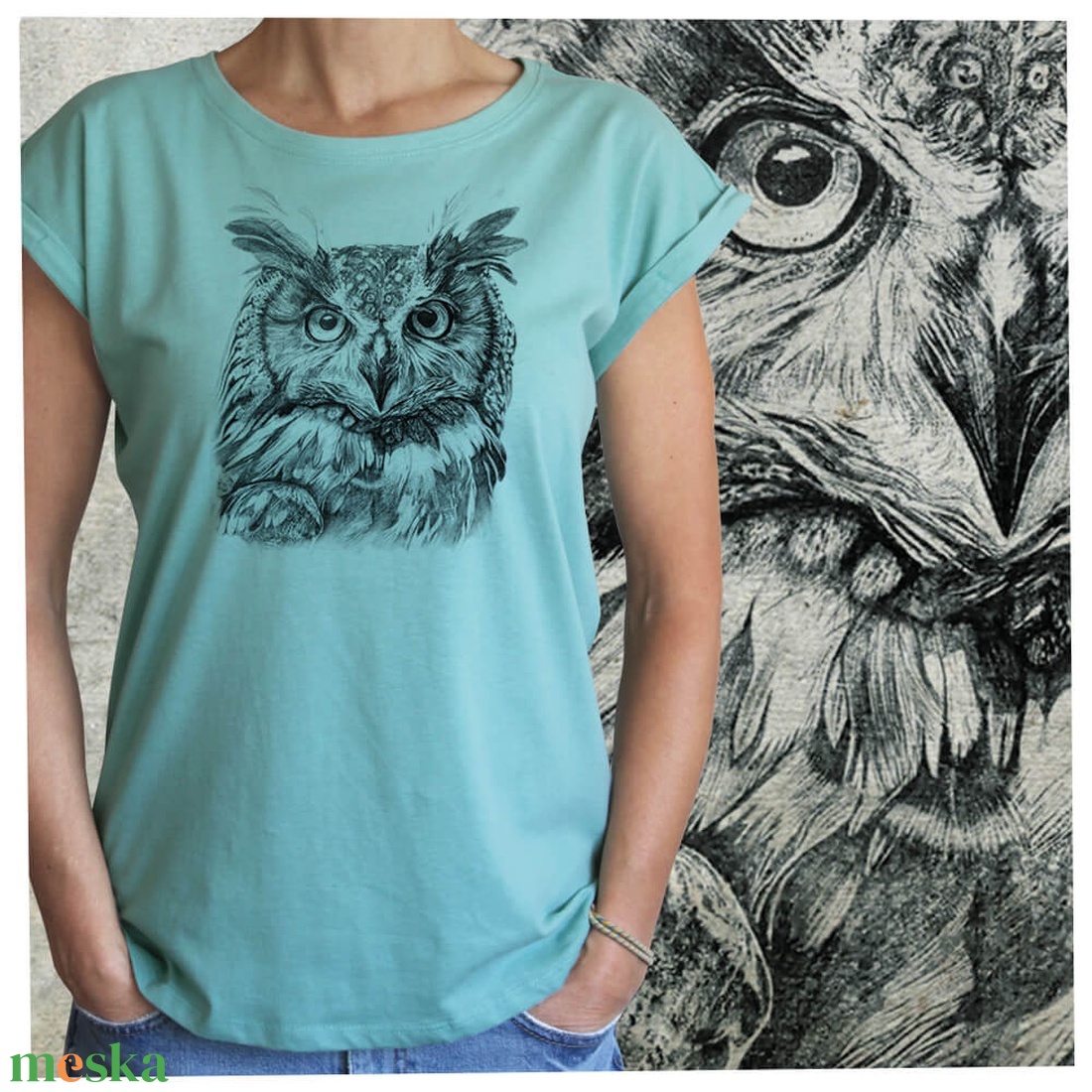 Bagoly - Baász - Lezser női póló - ruha & divat - női ruha - póló, felső - Meska.hu