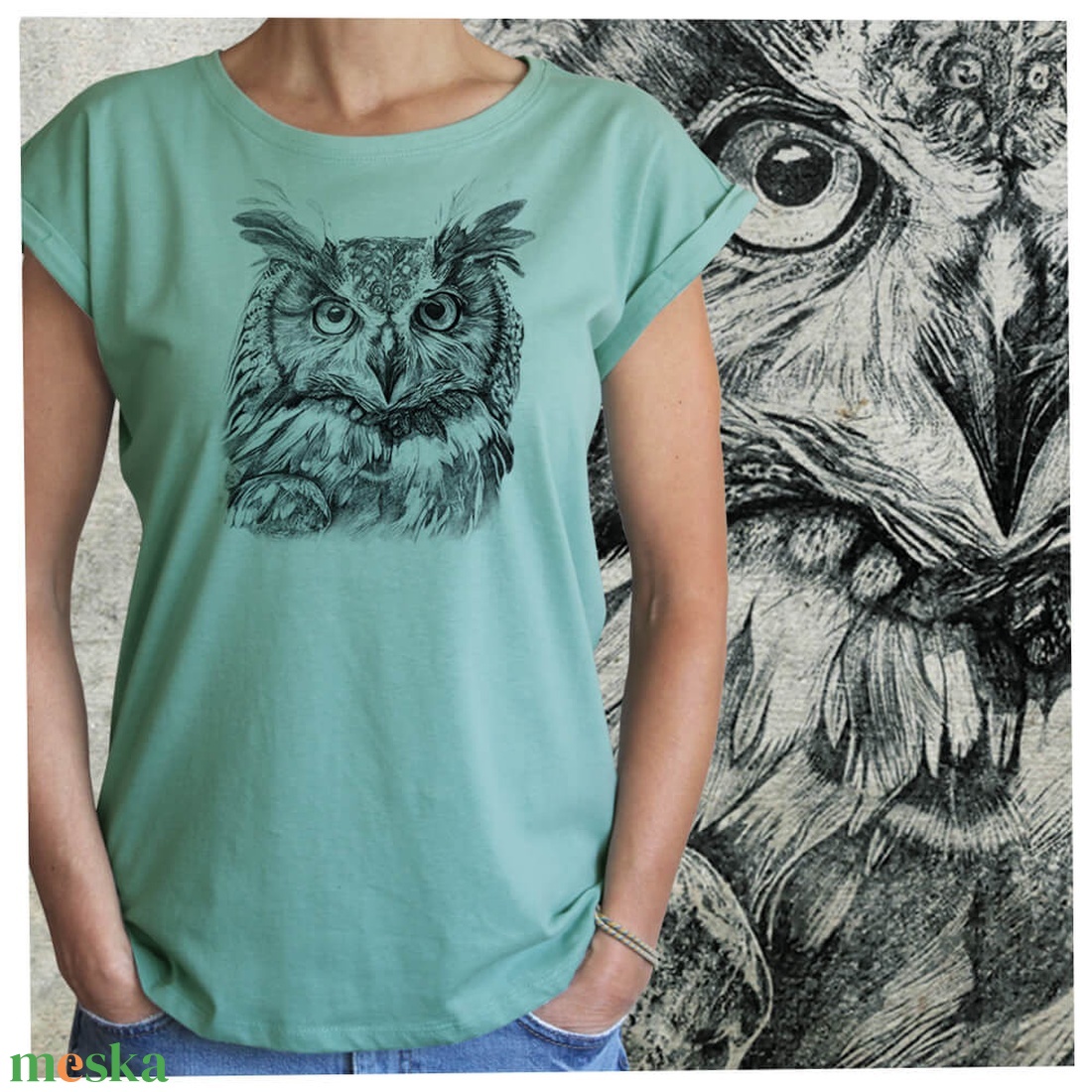 Bagoly - Baász - Lezser női póló - ruha & divat - női ruha - póló, felső - Meska.hu