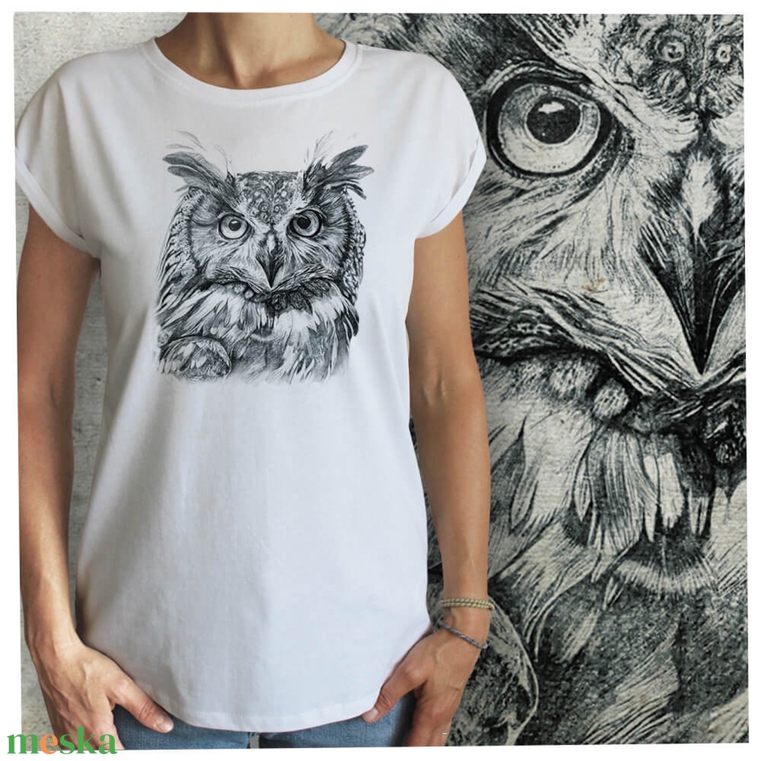 Bagoly - Baász - Lezser női póló - ruha & divat - női ruha - póló, felső - Meska.hu