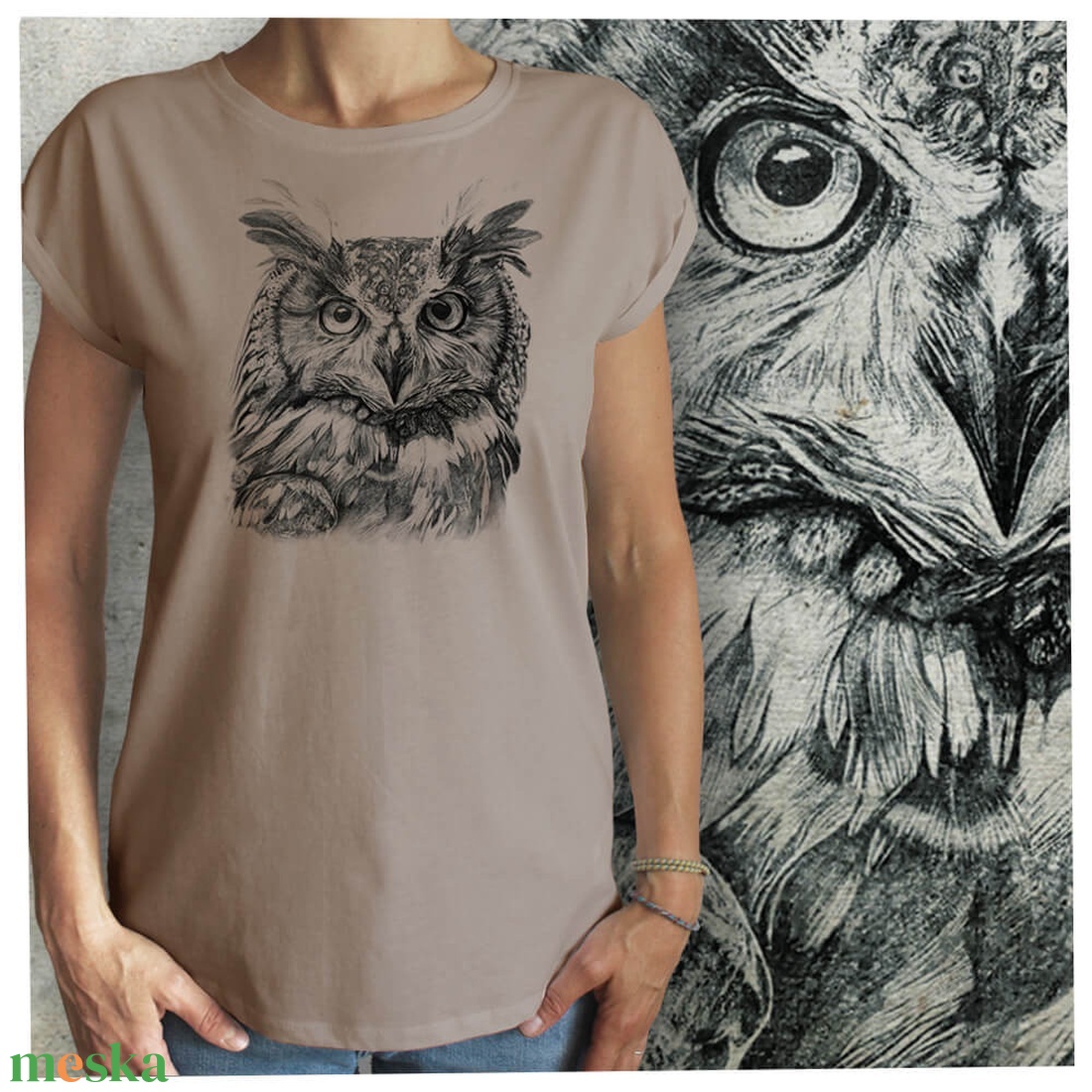 Bagoly - Baász - Lezser női póló - ruha & divat - női ruha - póló, felső - Meska.hu