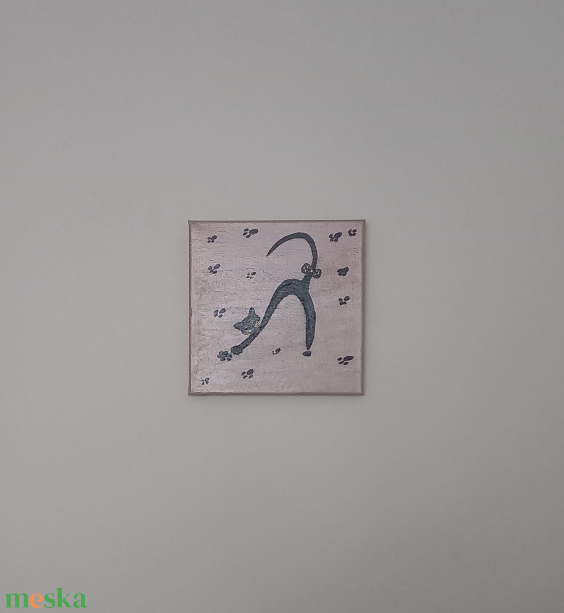 Fekete cica - művészet - festmény - akril - Meska.hu