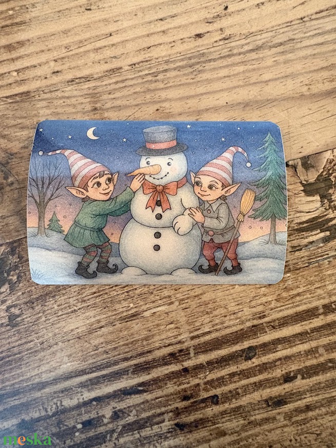 Manók hóemberrel hűtőmágnes - otthon & életmód - konyhafelszerelés, tálalás - konyhai dekoráció - hűtőmágnes - Meska.hu