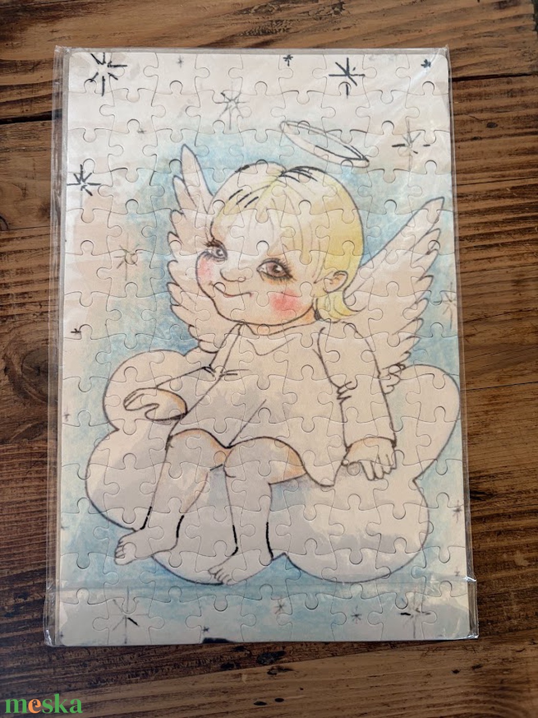 Hűtőmágnes puzzle angyalka - otthon & életmód - konyhafelszerelés, tálalás - konyhai dekoráció - hűtőmágnes - Meska.hu