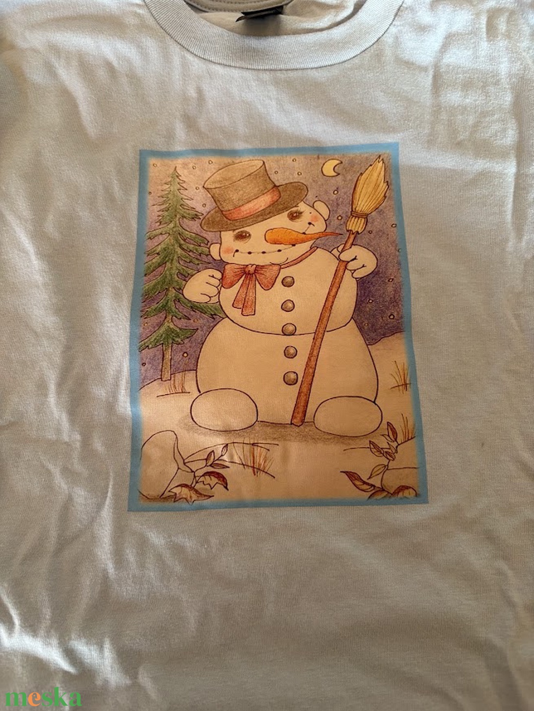 Hóember mintás gyermek póló - ruha & divat - gyerekruha - póló - Meska.hu