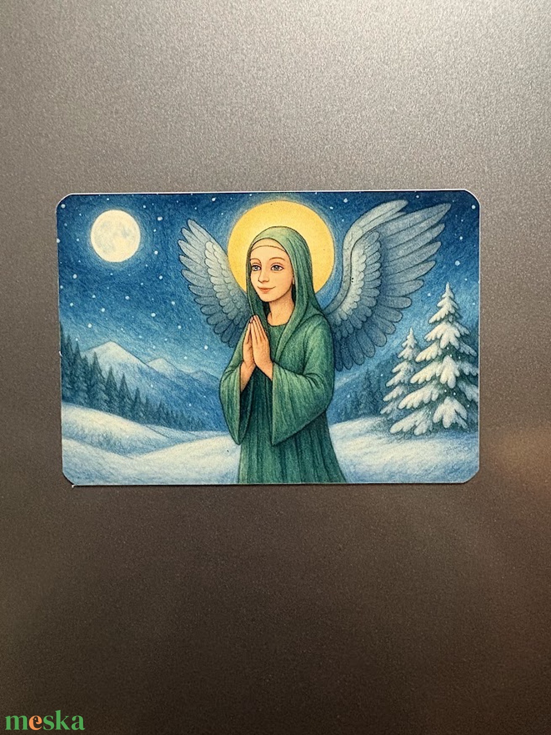 Zöld angyal hűtőmágnes - otthon & életmód - konyhafelszerelés, tálalás - konyhai dekoráció - hűtőmágnes - Meska.hu