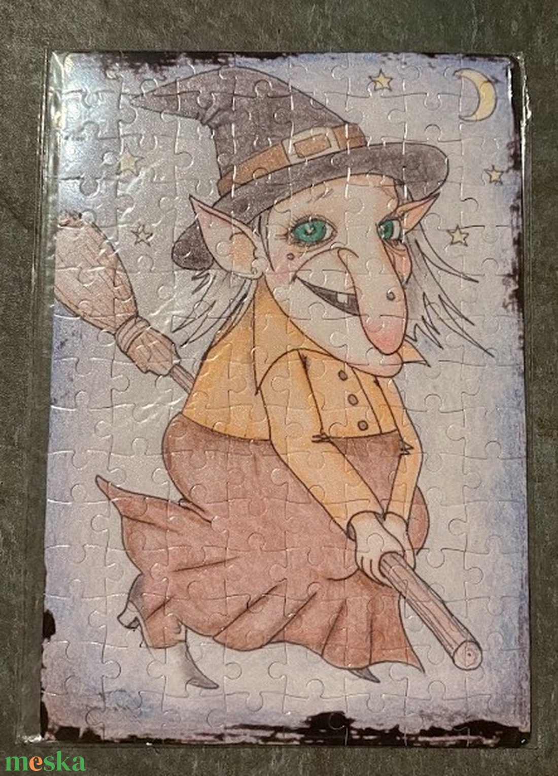Hűtőmágnes puzzle - Boszorkány - otthon & életmód - konyhafelszerelés, tálalás - konyhai dekoráció - hűtőmágnes - Meska.hu