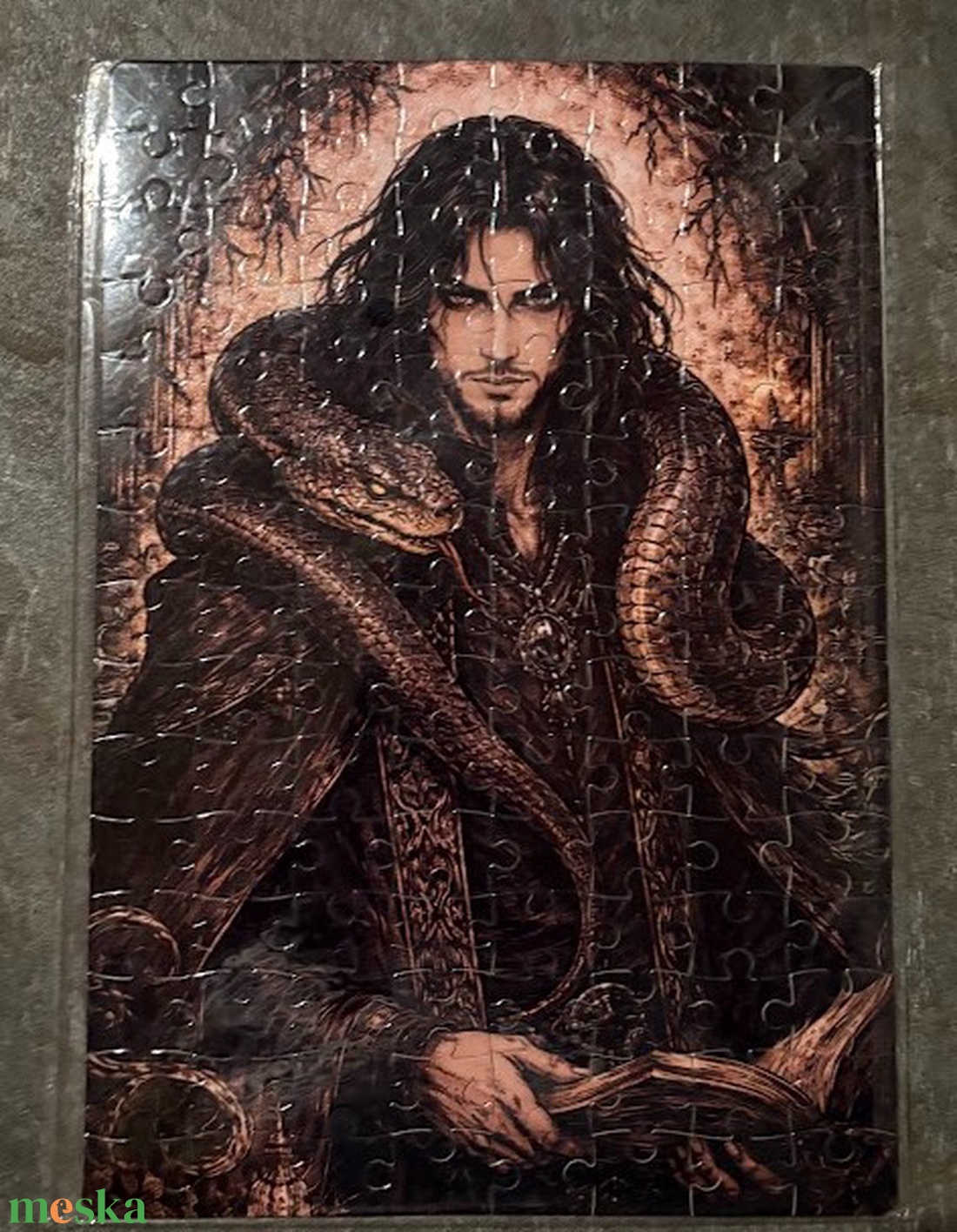 Hűtőmágnes puzzle - Varázsló kígyóval - otthon & életmód - konyhafelszerelés, tálalás - konyhai dekoráció - hűtőmágnes - Meska.hu