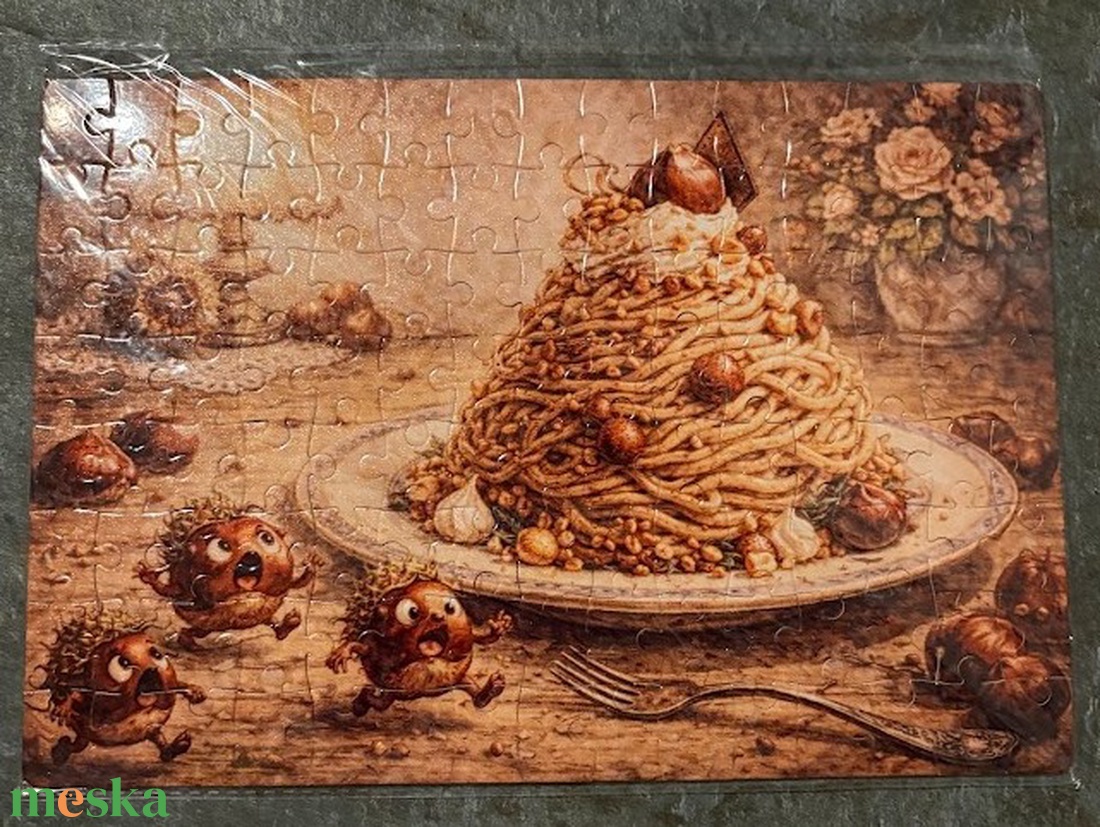 Hűtőmágnes puzzle - Menekülő gesztenyék - otthon & életmód - konyhafelszerelés, tálalás - konyhai dekoráció - hűtőmágnes - Meska.hu