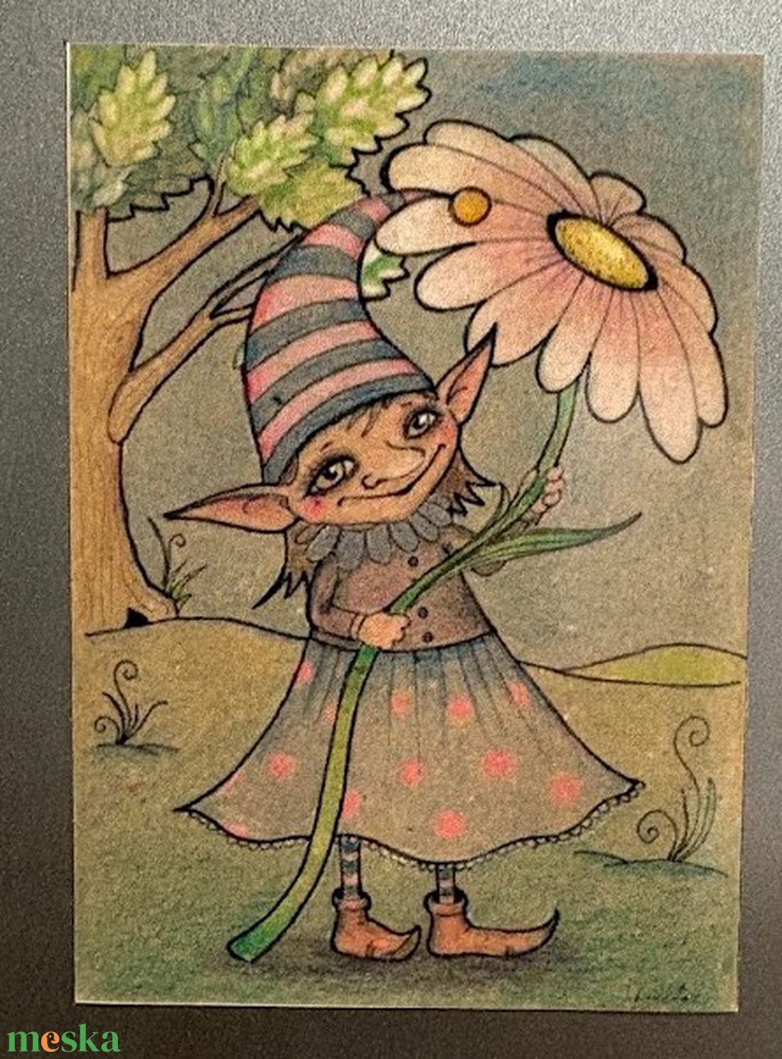 Hűtőmágnes - Tavaszi manólány - otthon & életmód - konyhafelszerelés, tálalás - konyhai dekoráció - hűtőmágnes - Meska.hu