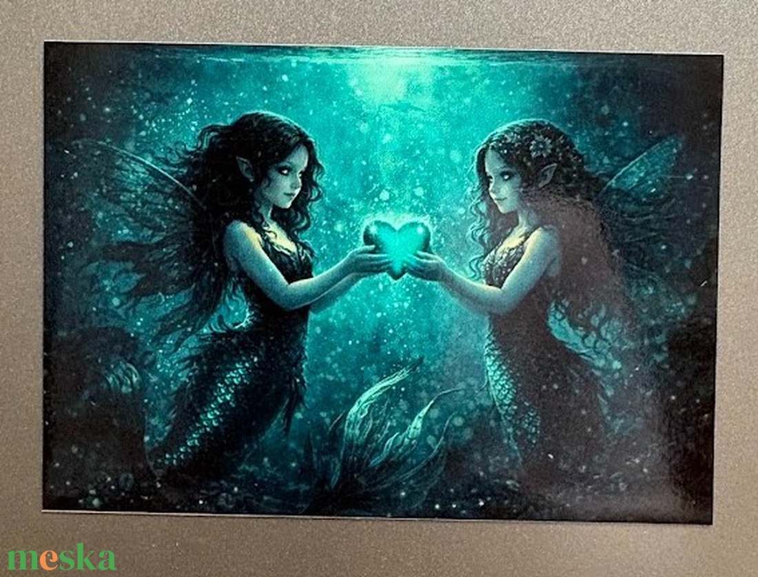 Hűtőmágnes - Valentin nap sellő lányok - otthon & életmód - konyhafelszerelés, tálalás - konyhai dekoráció - hűtőmágnes - Meska.hu