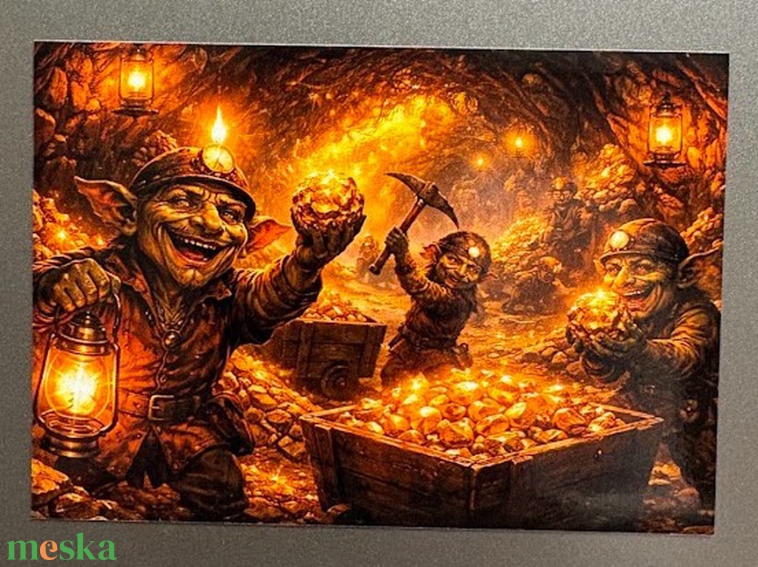 Hűtőmágnes - Koboldok az aranybányában - otthon & életmód - konyhafelszerelés, tálalás - konyhai dekoráció - hűtőmágnes - Meska.hu