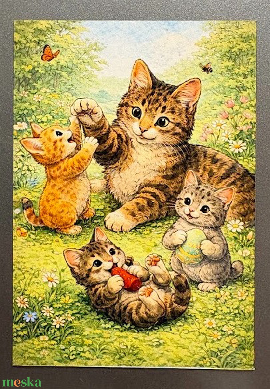 Hűtőmágnes - Cicamama a kiscicáival - otthon & életmód - konyhafelszerelés, tálalás - konyhai dekoráció - hűtőmágnes - Meska.hu