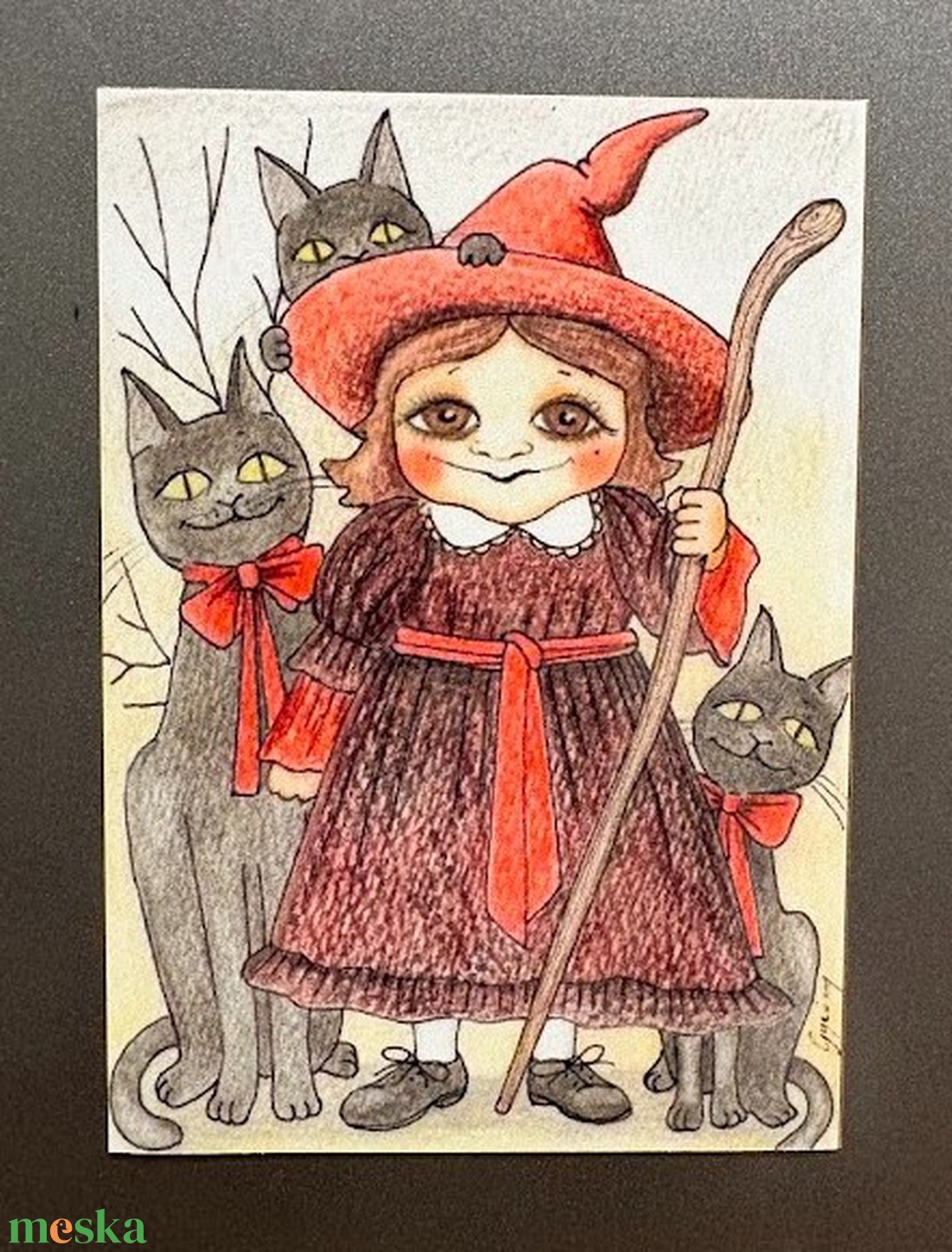 Hűtőmágnes - Kisboszi macskákkal - otthon & életmód - konyhafelszerelés, tálalás - konyhai dekoráció - hűtőmágnes - Meska.hu