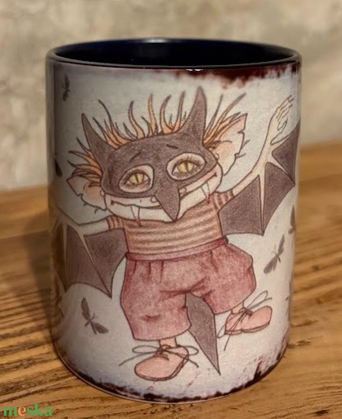 Denevér bögre - otthon & életmód - konyhafelszerelés, tálalás - tálalás - bögre & csésze - Meska.hu