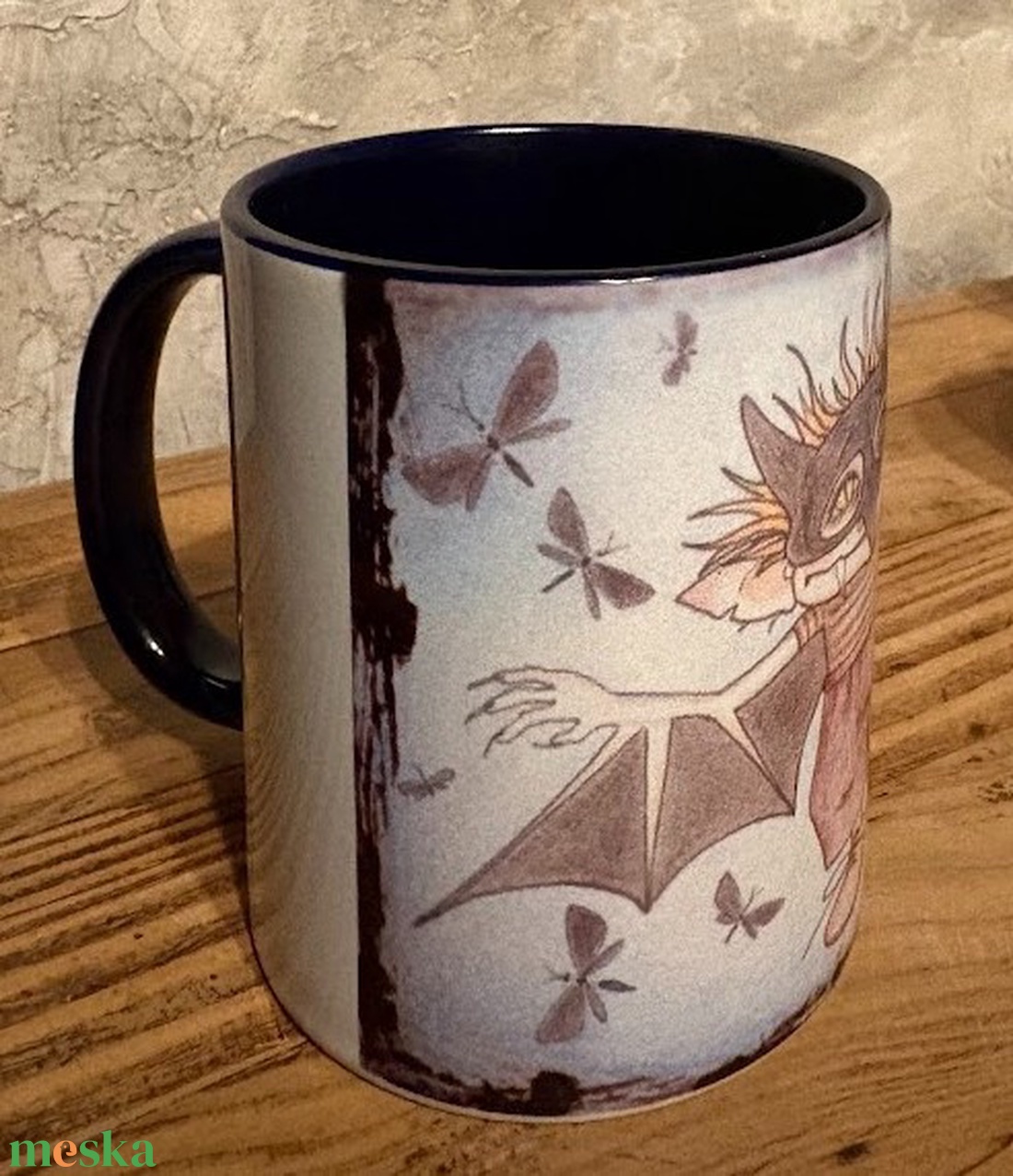 Denevér bögre - otthon & életmód - konyhafelszerelés, tálalás - tálalás - bögre & csésze - Meska.hu