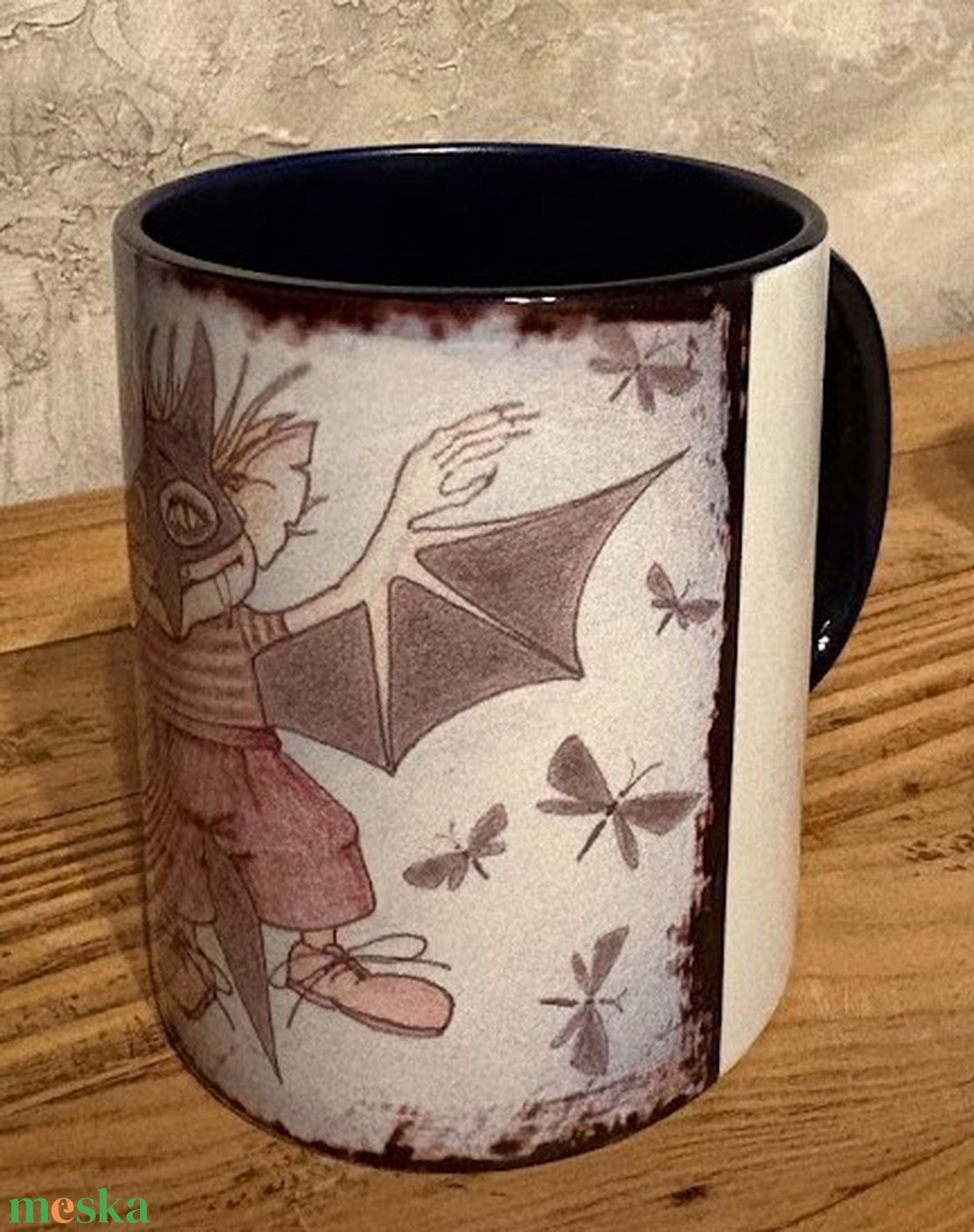 Denevér bögre - otthon & életmód - konyhafelszerelés, tálalás - tálalás - bögre & csésze - Meska.hu