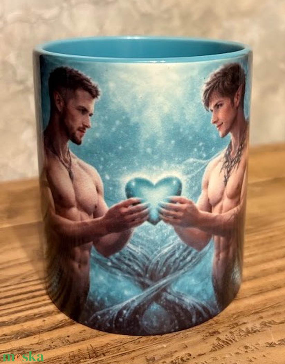 Szerelmes sellő fiúk az óceánban bögre - otthon & életmód - konyhafelszerelés, tálalás - tálalás - bögre & csésze - Meska.hu