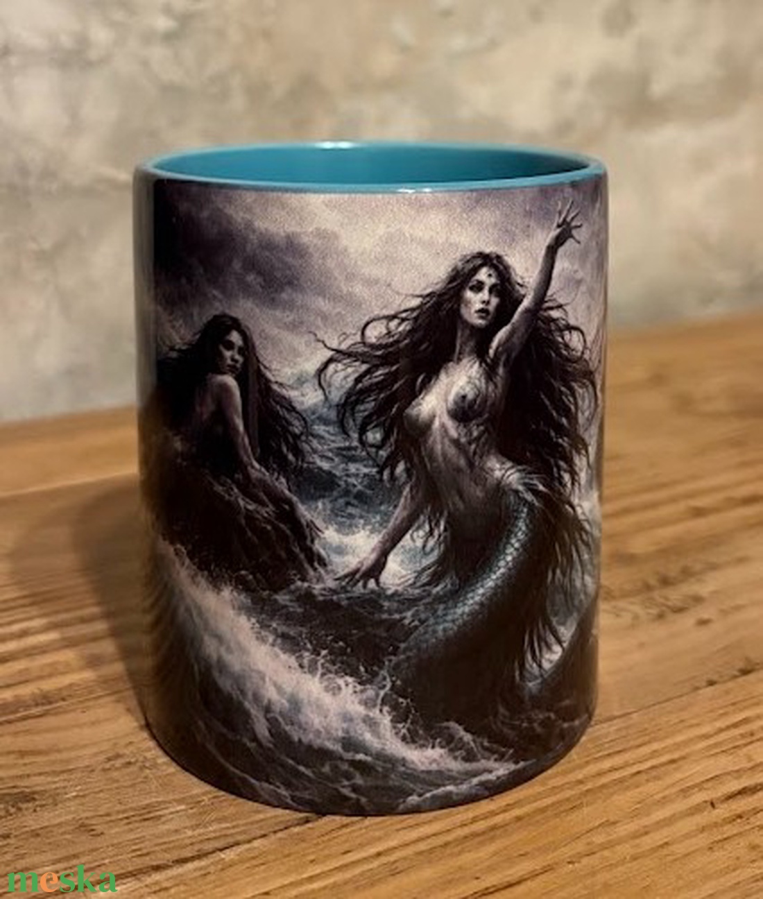 Gótikus szirének a viharos óceánban bögre - otthon & életmód - konyhafelszerelés, tálalás - tálalás - bögre & csésze - Meska.hu