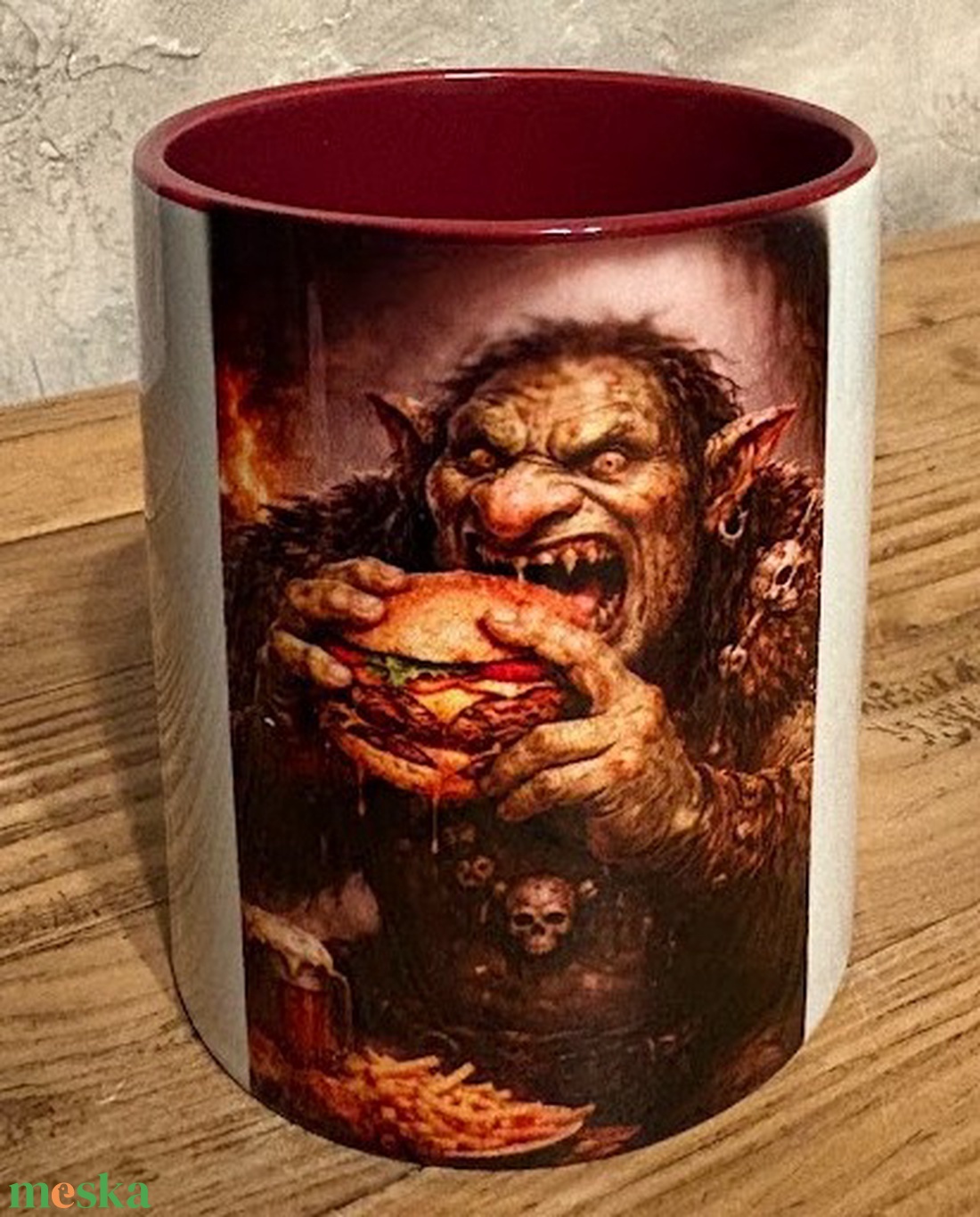 Hamburgert faló troll bögre - otthon & életmód - konyhafelszerelés, tálalás - tálalás - bögre & csésze - Meska.hu