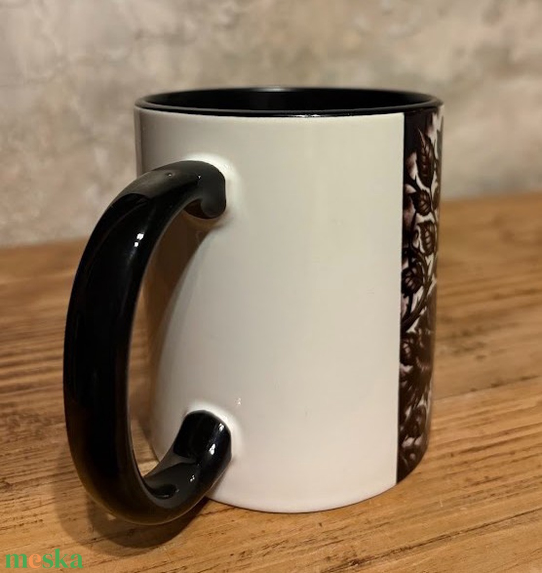 Gótikus fekete rózsa bögre - otthon & életmód - konyhafelszerelés, tálalás - tálalás - bögre & csésze - Meska.hu