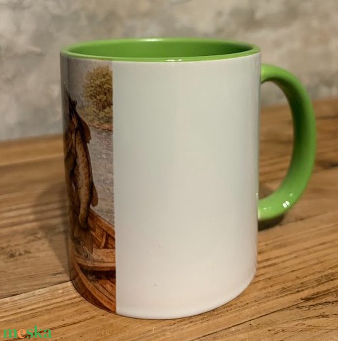 Kobold harcsát fog a folyón bögre - otthon & életmód - konyhafelszerelés, tálalás - tálalás - bögre & csésze - Meska.hu