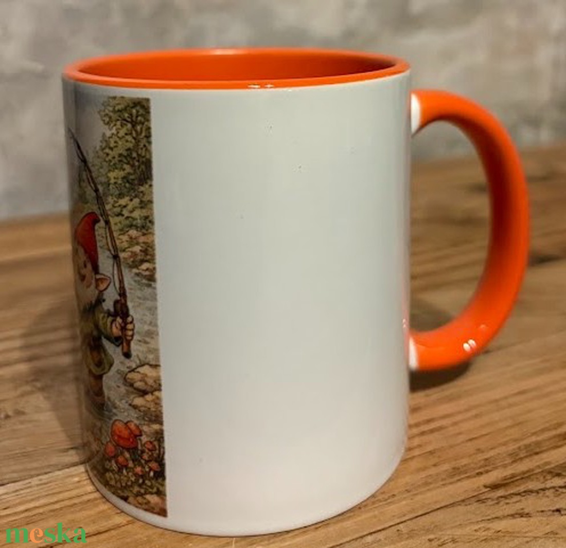 Törpe süllőt fog a patakban - otthon & életmód - konyhafelszerelés, tálalás - tálalás - bögre & csésze - Meska.hu