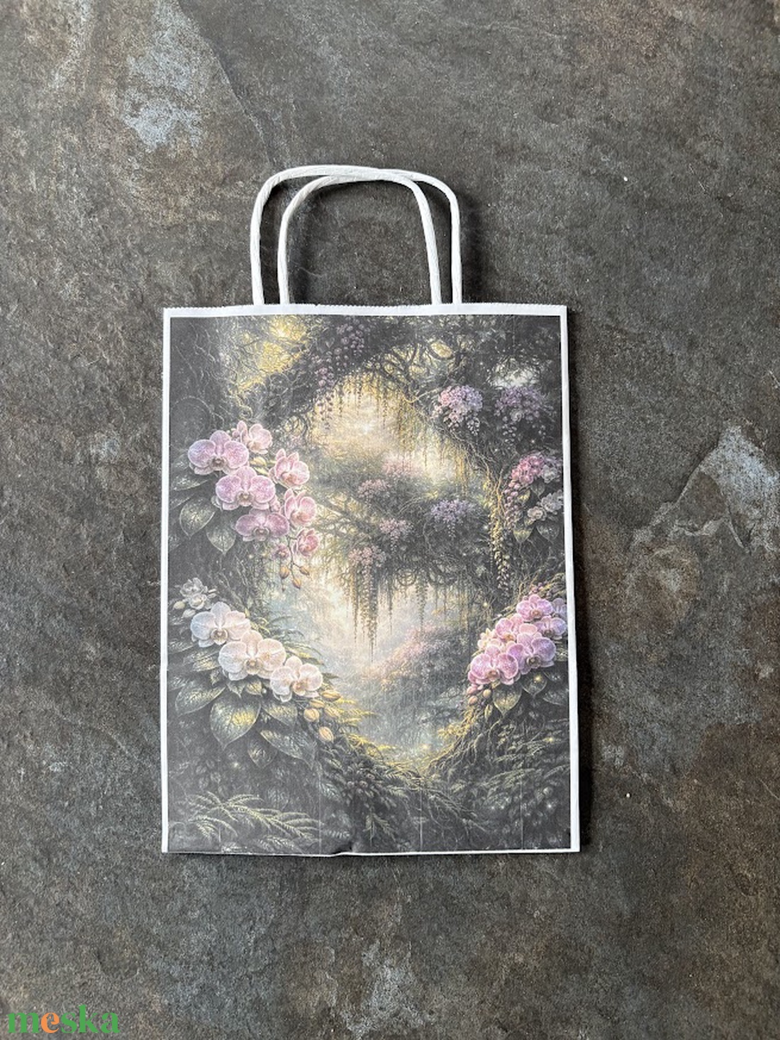 Ajándéktasak - Orchideák - otthon & életmód - papír, írószer - ajándékozás kellékei - ajándékzsák, csomagolás - Meska.hu