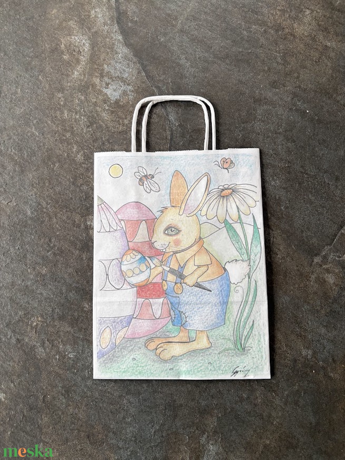 Ajándéktasak - Húsvéti nyúl - otthon & életmód - papír, írószer - ajándékozás kellékei - ajándékzsák, csomagolás - Meska.hu