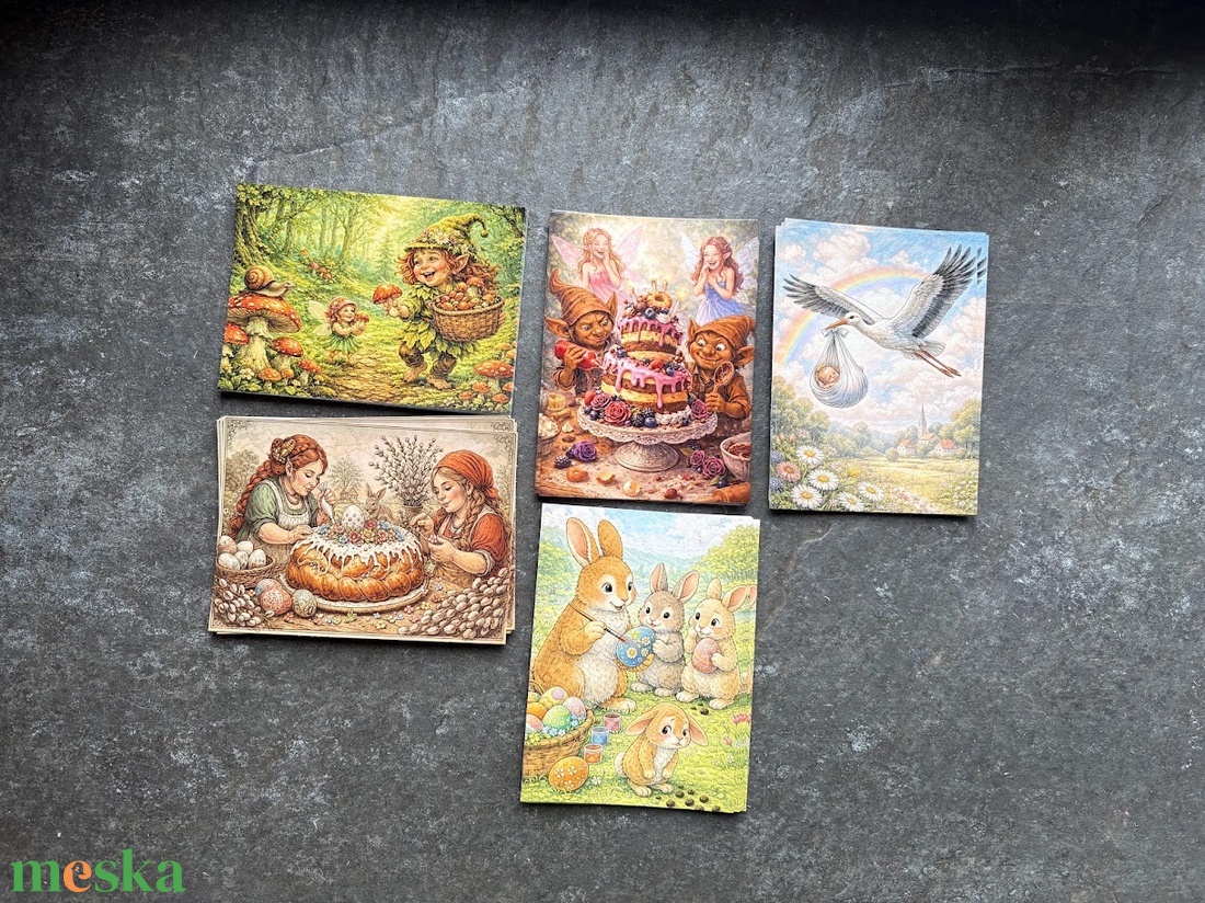 5 db képeslap � szabadon választható, kedvezményes csomag - otthon & életmód - papír, írószer - ajándékozás kellékei - képeslap, üdvözlőlap - Meska.hu