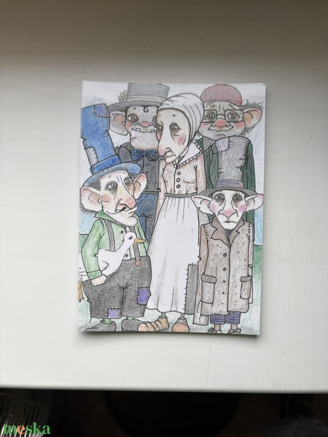 Képeslap - Furcsa társaság - otthon & életmód - papír, írószer - ajándékozás kellékei - képeslap, üdvözlőlap - Meska.hu