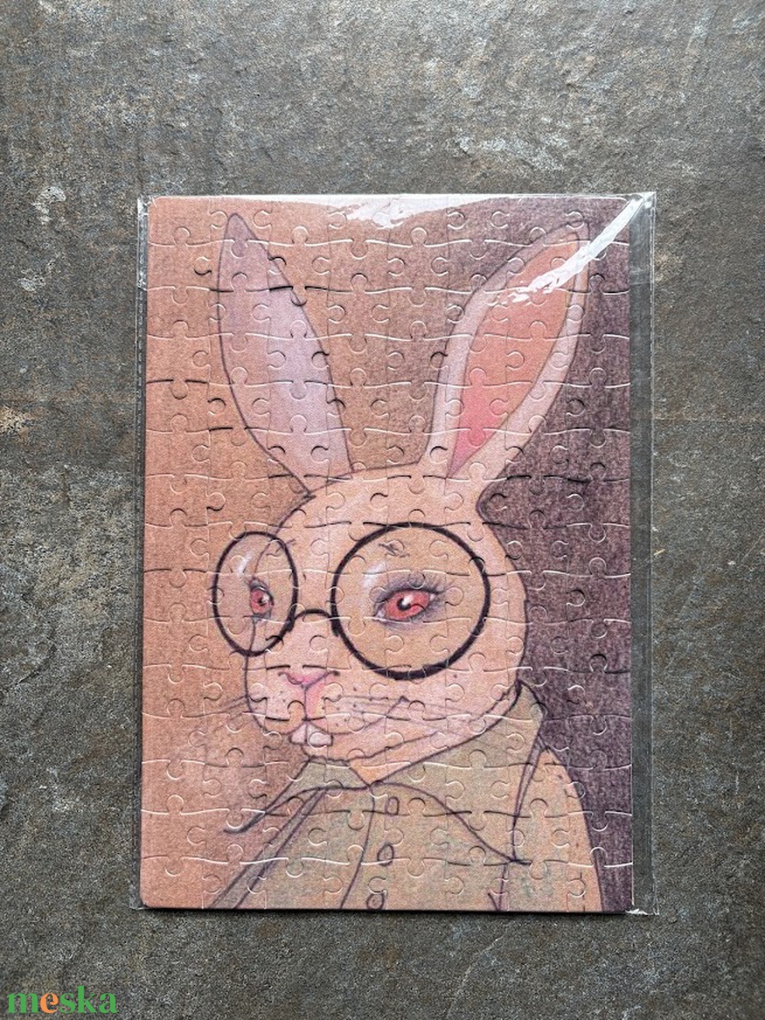 Hűtőmágnes puzzle - Húsvéti nyúl - otthon & életmód - konyhafelszerelés, tálalás - konyhai dekoráció - hűtőmágnes - Meska.hu