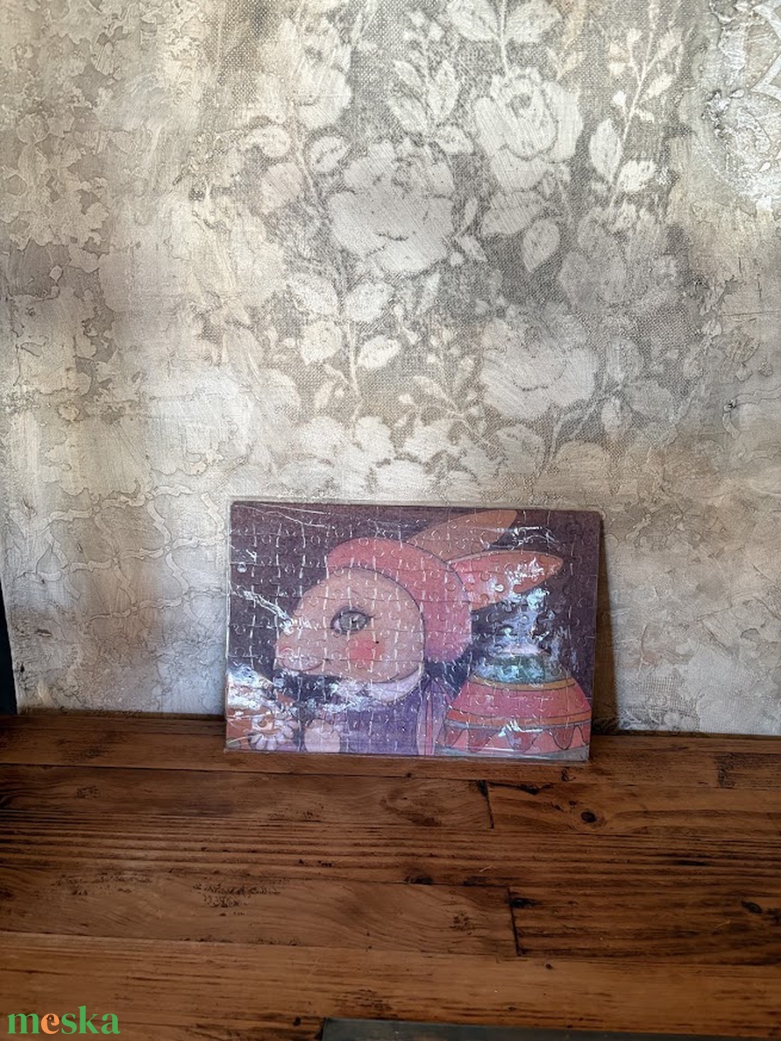 Hűtőmágnes puzzle - Húsvéti nyúl hímes tojással - otthon & életmód - konyhafelszerelés, tálalás - konyhai dekoráció - hűtőmágnes - Meska.hu