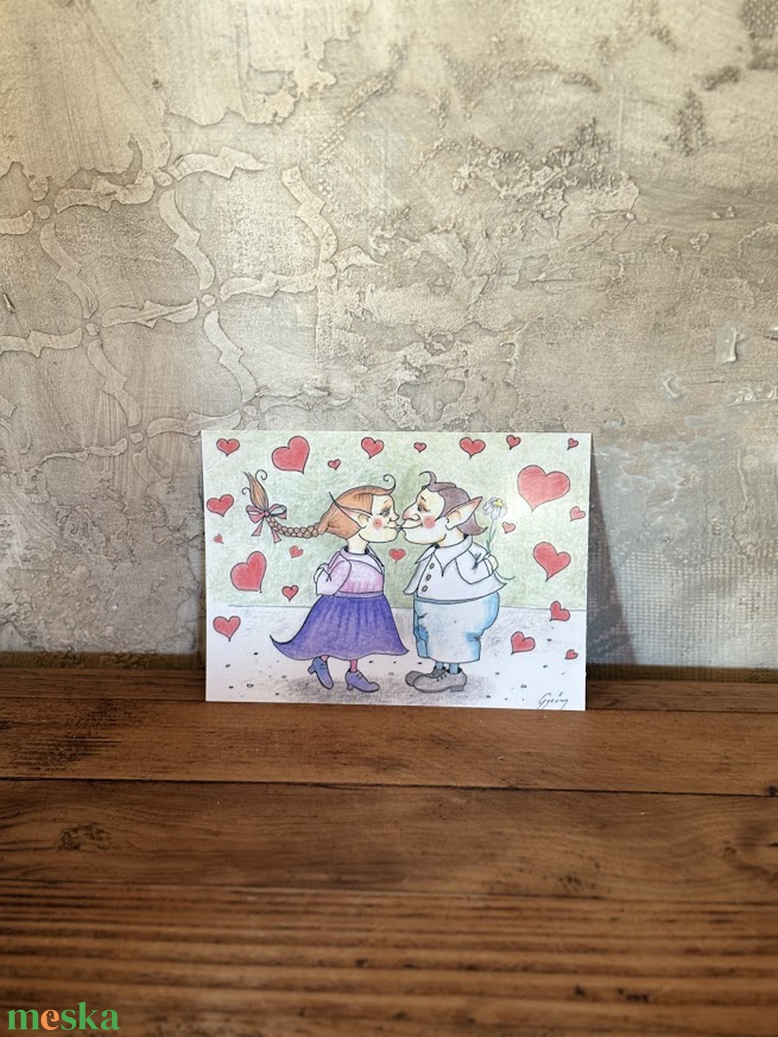 Képeslap - Valentin napi pár - otthon & életmód - papír, írószer - ajándékozás kellékei - képeslap, üdvözlőlap - Meska.hu