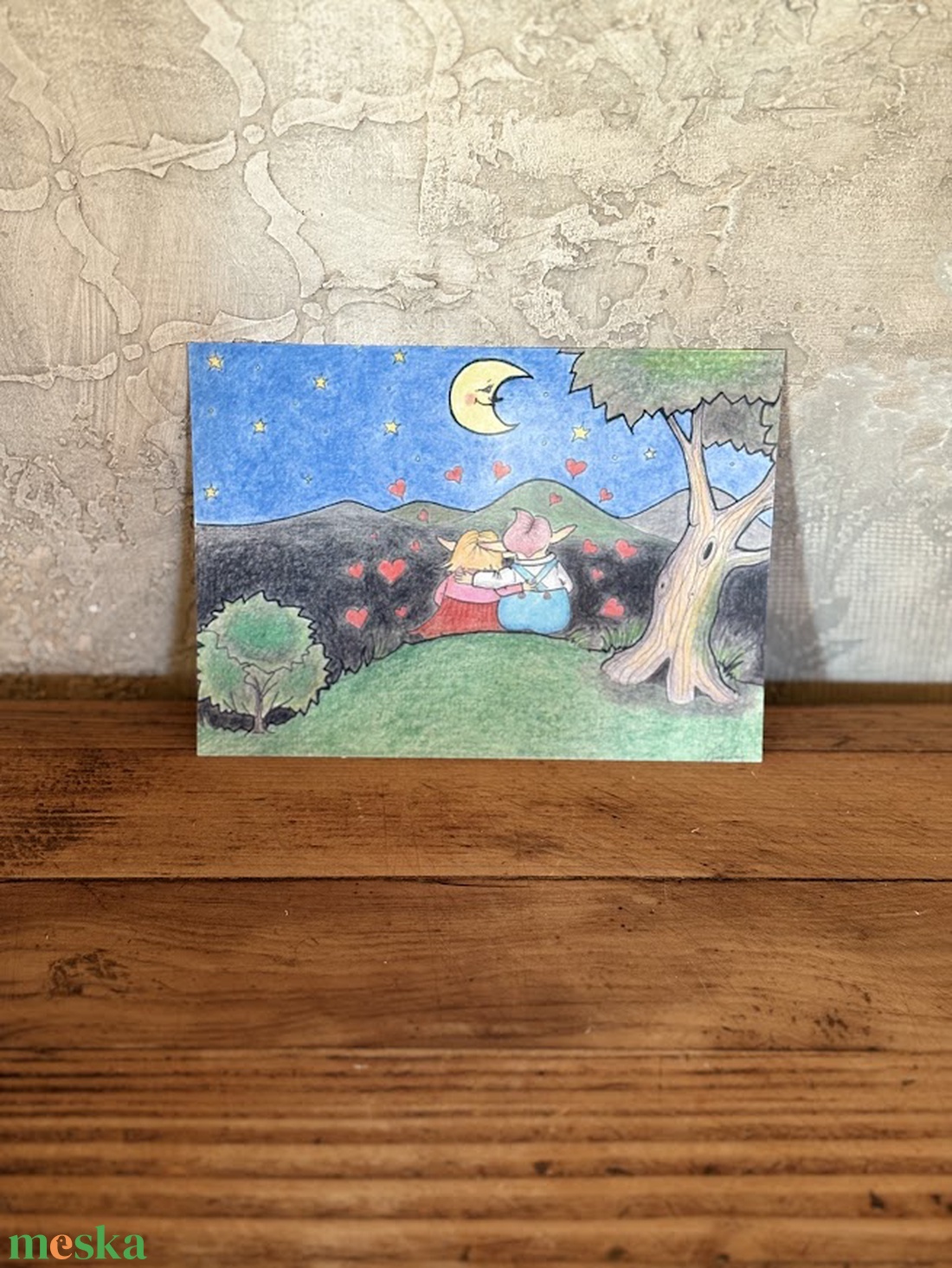 Képeslap - Valentin napi szerelmespár - otthon & életmód - papír, írószer - ajándékozás kellékei - képeslap, üdvözlőlap - Meska.hu