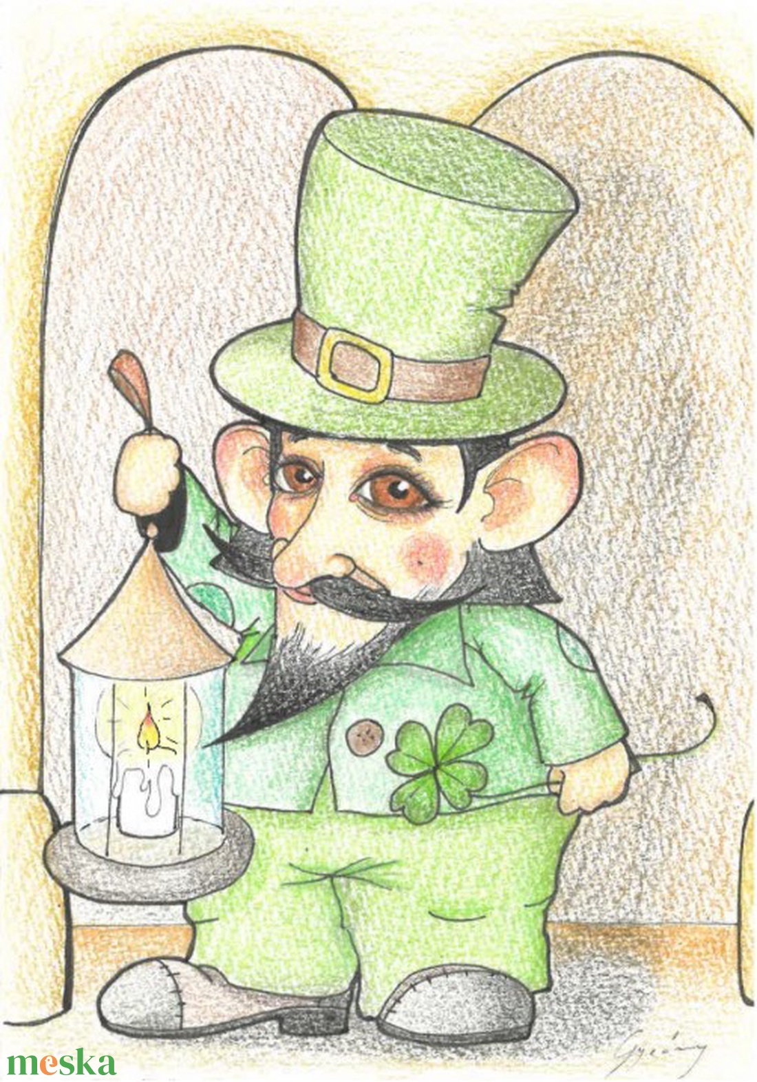 Képeslap - Szent Patrik - otthon & életmód - papír, írószer - ajándékozás kellékei - képeslap, üdvözlőlap - Meska.hu