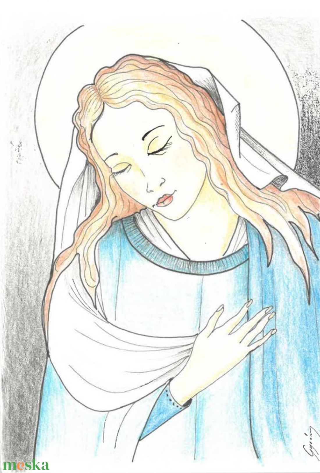 Képeslap - Szűz Mária - otthon & életmód - papír, írószer - ajándékozás kellékei - képeslap, üdvözlőlap - Meska.hu