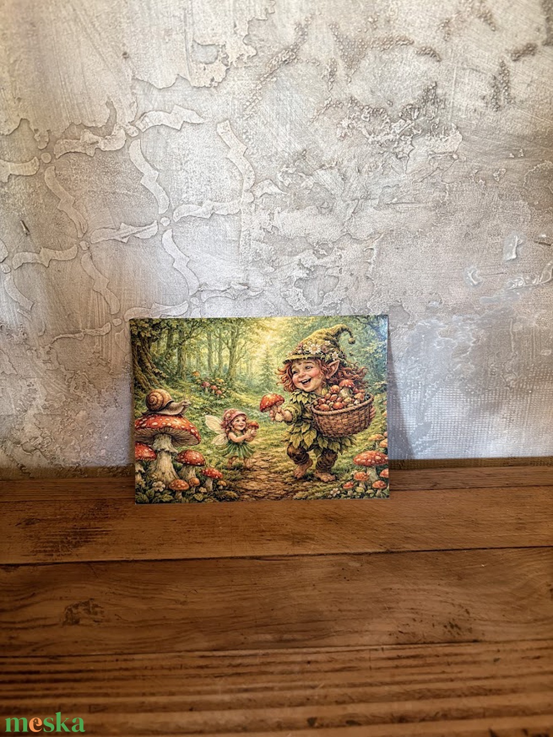 Képeslap - Manólány az erdőben - otthon & életmód - papír, írószer - ajándékozás kellékei - képeslap, üdvözlőlap - Meska.hu